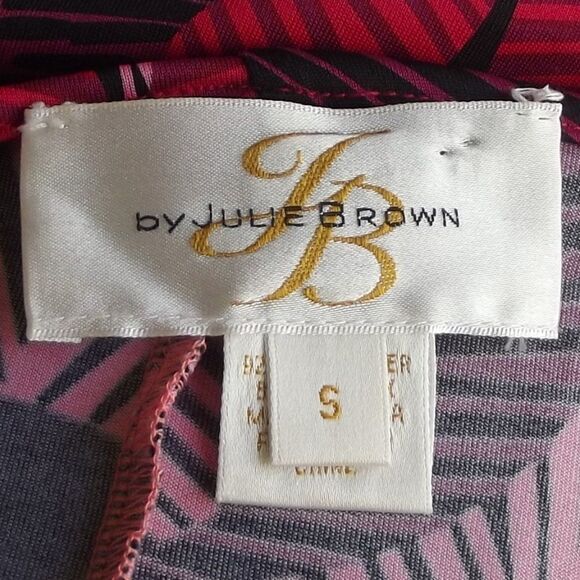 JB by JULIE BROWN Mini Dress, S, Kimono Sleeve, Red/Pink/Black, Gathered waist - Picture 6 of 11